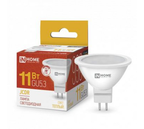 Лампа светодиодная LED-JCDR-VC 11Вт рефлектор 3000К тепл. бел. GU5.3 990лм 230В IN HOME 4690612020341