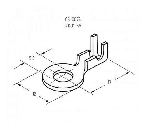 Наконечник кольцевой (НК d5.2мм) 0.5-0.8кв.мм (DJ431-5A) Rexant 08-0073
