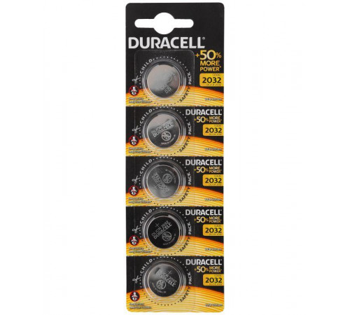 Элемент питания CR2032 5х1 (блист. 20шт) Duracell Б0035495