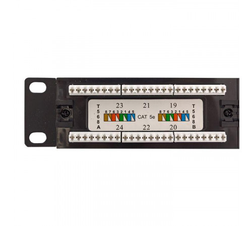 Патч-панель 19дюйм 1U кат.5E UTP неэкранир. 24 порта RJ45 Dual IDC с органайзером TERACOM PRO EKF TRP-PPNL-5EUTP-C1U24