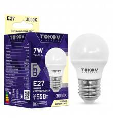 Лампа светодиодная 7Вт G45 3000К Е27 176-264В TOKOV ELECTRIC TKE-G45-E27-7-3K