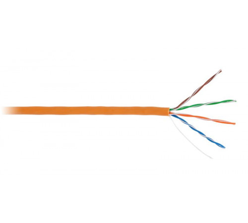 Кабель U/UTP кат.5E (класс D) 4 пары 100МГц ОЖ BC чистая медь внутр. LSZH нг(B)-HF оранж. (уп.305м) NETLAN EC-UU004-5E-LSZH-OR