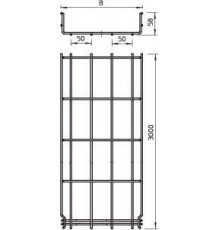 Лоток проволочный 300х55 L3000 сталь 4.8мм GRM 55 300 G оцинк. OBO 6001448