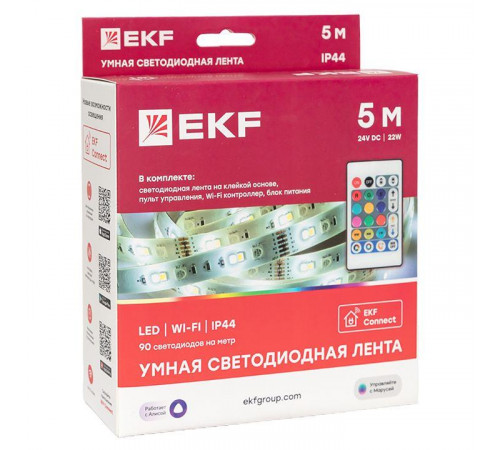 Лента светодиодная умная Connect RGBW (уп.5м) EKF slswf-5-rgbw