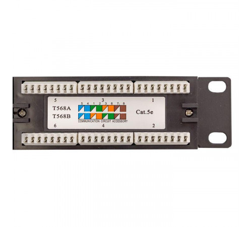 Патч-панель 19дюйм 1U кат.5E UTP неэкранир. 24 порта RJ45 110 IDC TERACOM EKF TRC-PPNL-5EUTP-1U24