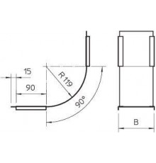 Крышка внутр. вертикального угла 90град. 500мм DBV 500 S DD OBO 7131524