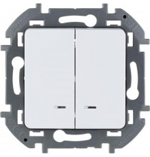 Выключатель 2-кл. Inspiria 10А IP20 250В 10AX с подсветкой/индикацией механизм бел. Leg 673630