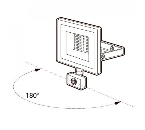 Прожектор светодиодный PFL-SC SENSOR 30Вт 6500К IP54 190-260В ДО закален. матов. стекло JazzWay 5001411