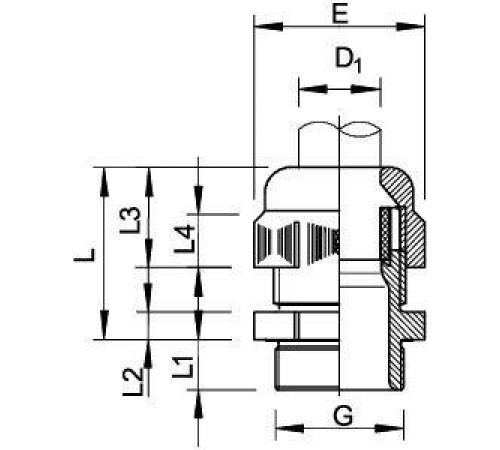 Ввод кабельный Dкаб. 7-12 взрывозащ. IP68 черн. V-TEC Eх M20 SW OBO 2050323