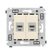 Розетка компьютерная 2-м СП Avanti "Ванильная дымка" RJ45 кат.5E без шторок экранир. механизм DKC 4405764