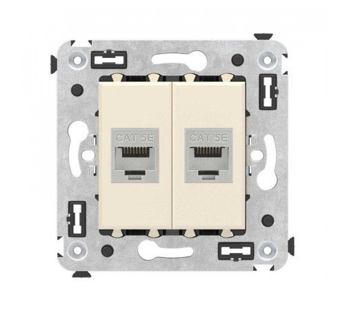 Розетка компьютерная 2-м СП Avanti "Ванильная дымка" RJ45 кат.5E без шторок экранир. механизм DKC 4405764