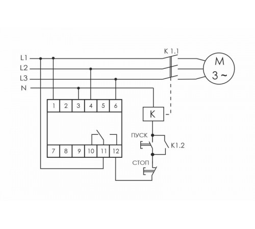 Реле контроля фаз CZF-310 (1 модуль; монтаж на DIN-рейке; 3х400/230+N 8А 1NO/NC IP20) F&F EA04.001.005