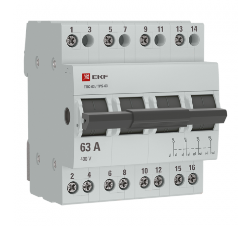 Переключатель трехпозиционный ТПС-63 4P 63А PROxima EKF TPS463