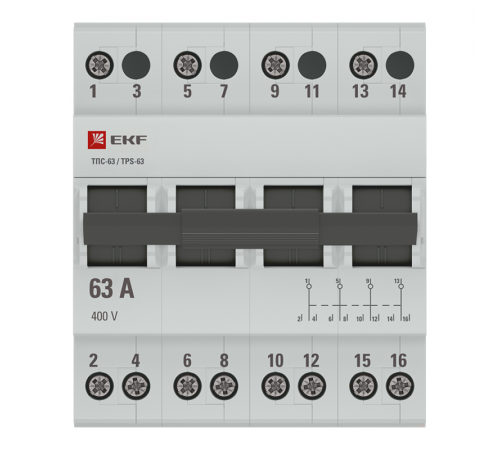 Переключатель трехпозиционный ТПС-63 4P 63А PROxima EKF TPS463