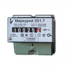 Счетчик Меркурий 201.7 1ф 5-60А класс точн. 1.0 1 тариф. на DIN-рейку мех. ОУ Инкотекс 00000032680