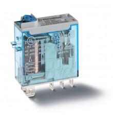 Реле миниатюрное промышленное электромеханич. монтаж в розетку или наконечники Faston (4.8х0.5мм) 1CO 16А AgNi 24В DC влагозащ. RTII опции: кнопка тест + мех. индикатор + диод + LED(DC неполяр.) FINDER 466190240074