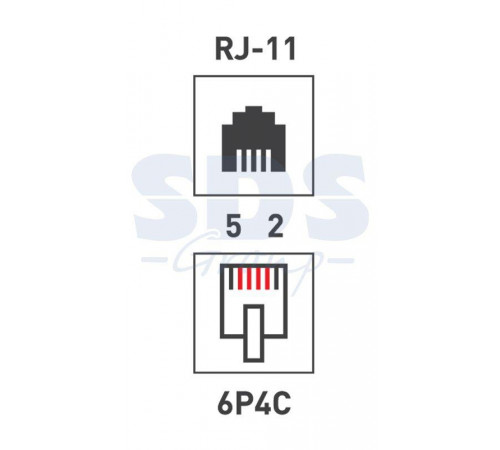 Розетка телефонная 2-м ОП RJ14 (6P4C) кат.3 бел. Rexant 03-0002