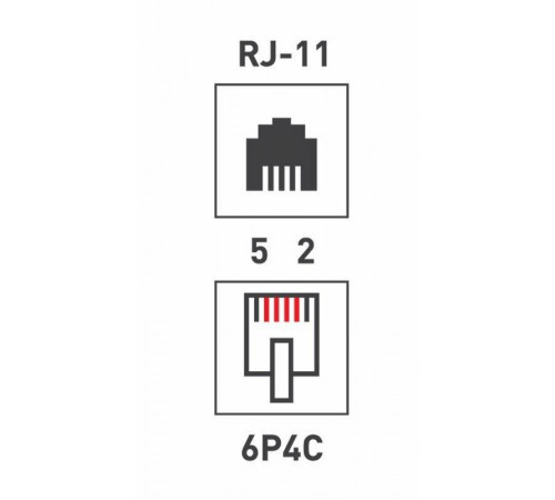 Розетка телефонная 2-м ОП RJ14 (6P4C) кат.3 бел. Rexant 03-0002