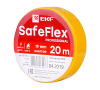 Изолента ПВХ 19мм (рул.20м) желт. SafeFlex EKF plc-iz-sf-y