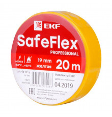 Изолента ПВХ 19мм (рул.20м) желт. SafeFlex EKF plc-iz-sf-y