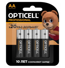 Элемент питания алкалиновый AA/LR6 (блист. 4шт) Professional Opticell 5052001