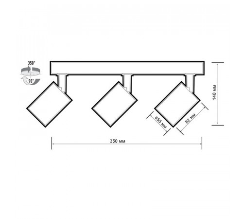 Светильник PDL-R под лампу 3xGU10 макс. 3х15Вт BL 230В IP20 JazzWay 5049383