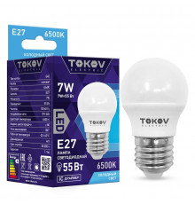 Лампа светодиодная 7Вт G45 6500К Е27 176-264В TOKOV ELECTRIC TKE-G45-E27-7-6.5K