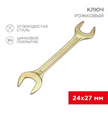 Ключ рожковый 24х27мм желт. цинк Rexant 12-5833-2