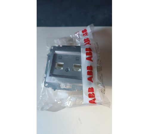 Розетка компьютерная 2-м Cosmo RJ45 кат.6 механизм алюм. ABB 619-011000-248