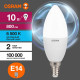 Лампа светодиодная LED Value LVCLB75 10SW/865 10Вт свеча матовая E14 230В 10х1 RU OSRAM 4058075579262