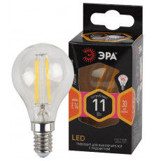 Лампа светодиодная филаментная F-LED P45-11w-827-E14 P45 11Вт шар E14 тепл. бел. ЭРА Б0047012