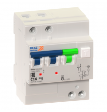 Выключатель автоматический дифференциального тока 2п C 16А 30мА тип A 6кА OptiDin VD63 УХЛ4 КЭАЗ 103453