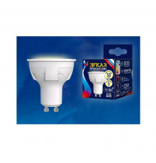 Лампа светодиодная LED-JCDR 6W/WW/GU10/FR PLP01WH Яркая JCDR 6Вт матовая 3000К тепл. бел. GU10 (упак. картон) Uniel UL-00002423