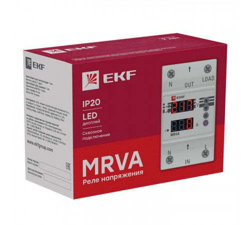 Реле напряжения и тока с дисплеем MRVA 40А PROxima EKF MRVA-40A