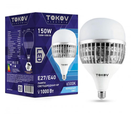 Лампа светодиодная 150Вт HP 6500К E40/E27 176-264В TOKOV ELECTRIC TKE-HP-E40/E27-150-6.5K