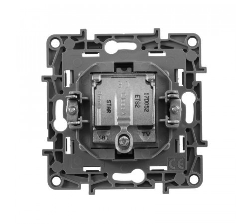 Розетка телевизионная TV/SAT СП Etika двухкабельная механизм алюм. Leg 672457