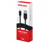 Кабель USB для iPhone 5 черн. (уп.10шт.) Rexant 18-1122