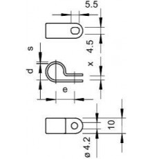 Скоба крепежная d8мм 255 8 LGR OBO 2222086