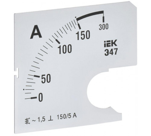 Шкала сменная для амперметра Э47 150/5А-1.5 72х72мм IEK IPA10D-SC-0150