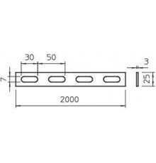 Профиль боковой перфорир. 25х3 L2000 SLH 42 FT гор. оцинк. OBO 7103611