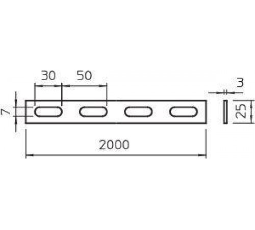 Профиль боковой перфорир. 25х3 L2000 SLH 42 FT гор. оцинк. OBO 7103611