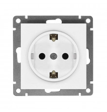 Розетка 1-м СП Афина 16А IP20 с заземл. механизм бел. Universal A0028