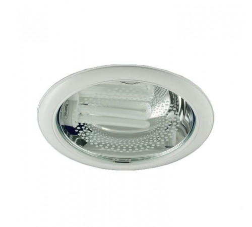 Светильник Downlight 226 03 01 круглый встраиваемый для компакт. люм. лампы 2х26Вт E27 со стеклом бел. ИТАЛМАК IT8144