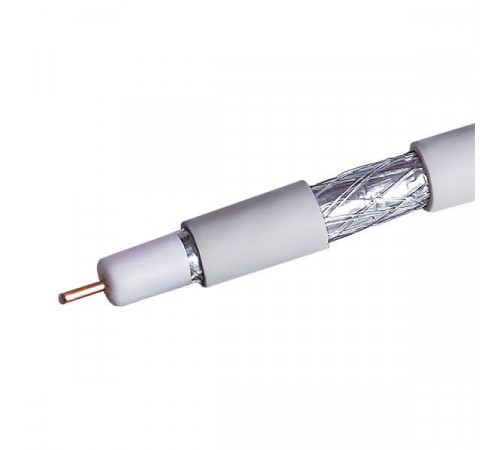 Кабель коаксиальный RG-6 CCS 1.02 (21проц.)/FPE/Al-Pet-Al Foil Unbonded/Al 64х0.12/PVC RW бел. (уп.100м) Net.On 109L