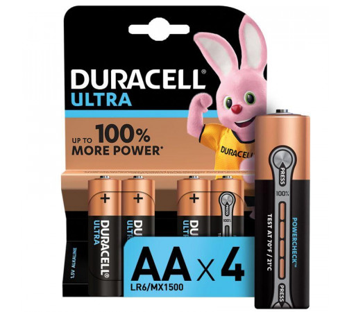 Элемент питания алкалиновый AA/LR6 LR6-4BL Ultra Power (блист.4шт) Duracell Б0038761