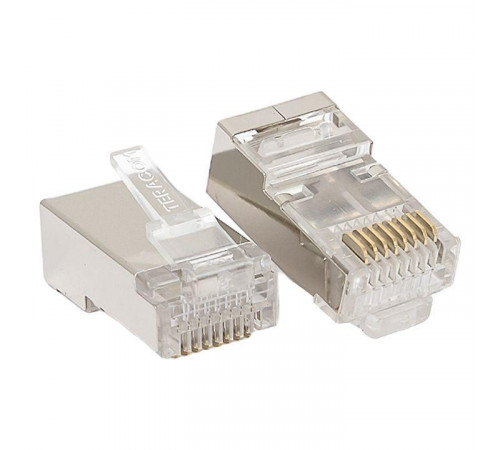 Коннектор RJ45 (8P8C) кат.5E экранир. TERACOM универс. (уп.20шт) EKF TRC-PLUG-5EFTP-20