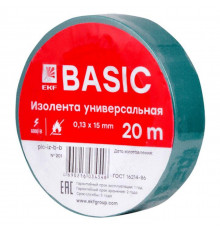 Изолента класс В 0.13х15мм (рул.20м) зел. EKF plc-iz-b-g