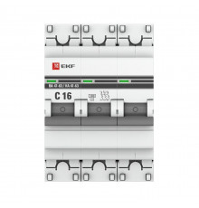 Выключатель автоматический модульный 3п C 16А 4.5кА ВА 47-63 PROxima EKF mcb4763-3-16C-pro