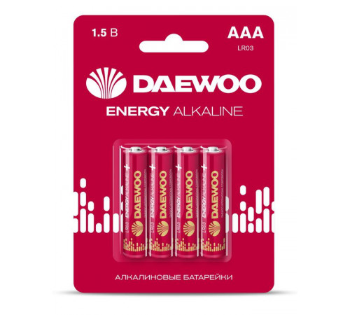 Элемент питания алкалиновый AAA/LR03 1.5В Energy Alkaline 2021 BL-4 (уп.4шт) DAEWOO 5029903