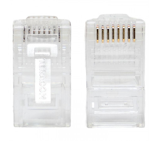 Коннектор RJ45 (8P8C) кат.5E неэкранир. TERACOM универс. (уп.10шт) EKF TRC-PLUG-5EUTP-10